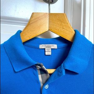 Men’s Burberry polo royal blue, large